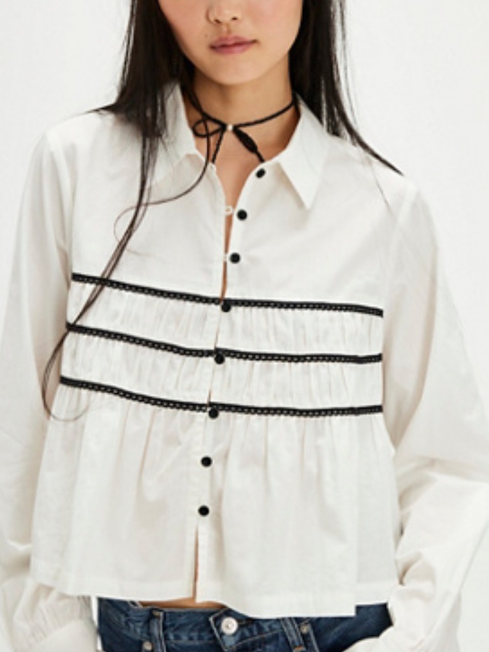 Free People Lace Lover Blouse in "Optic White" Romantic Cottagecore Size S - Picture 2 of 6